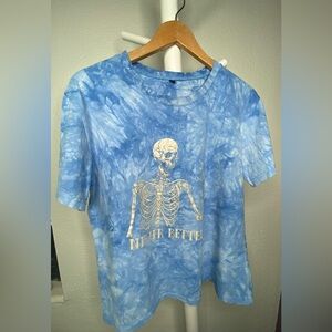 Blue Graphic Tie Dye Tee